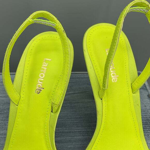 NEW Larroudé Women’s Annie Slingback Stiletto Sandals Yellow Size 6.5 - Picture 6 of 10